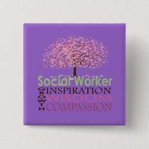 Badge Carré 5 Cm Cadeaux d'assistant social