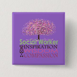 Badge Carré 5 Cm Cadeaux d'assistant social