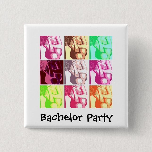 Badge Carré 5 Cm Cadeaux de Bachelor Party (Devant)