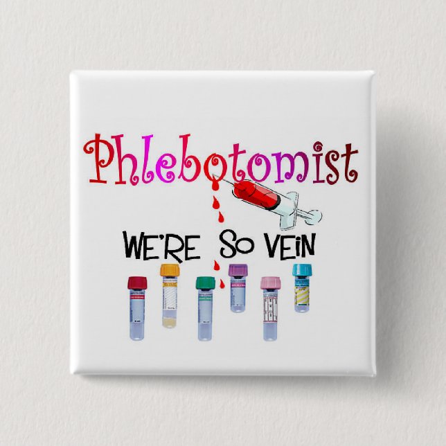 Badge Carré 5 Cm Cadeaux de Phlebotomist (Devant)