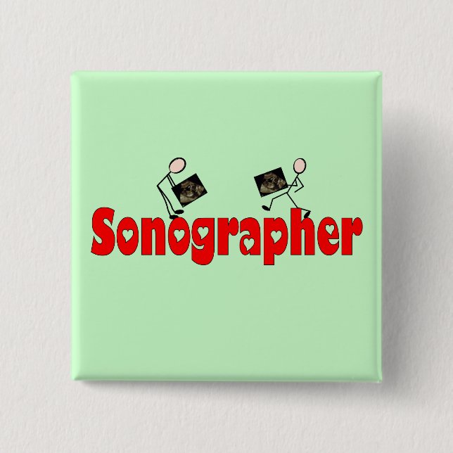 Badge Carré 5 Cm Cadeaux de Sonographer (Devant)