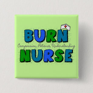 Badge Carré 5 Cm Cadeaux d'infirmière de brûlure--Conception Artsy