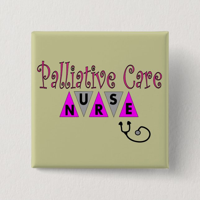 Badge Carré 5 Cm Cadeaux d'infirmière de soins palliatifs (Devant)