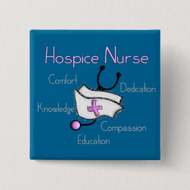Badge Carré 5 Cm Cadeaux d'infirmière d'hospice (Devant)