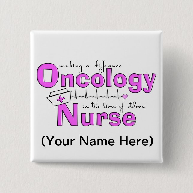Badge Carré 5 Cm Cadeaux d'infirmière d'oncologie (Devant)