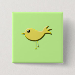 Badge Carré 5 Cm Cadeaux d'oiseaux jaunes