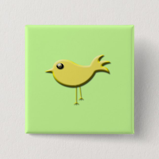 Badge Carré 5 Cm Cadeaux d'oiseaux jaunes (Devant)