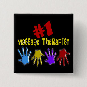 Badge Carré 5 Cm Cadeaux du thérapeute "#1" de massage