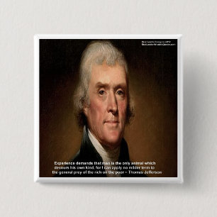 Badge Carré 5 Cm Cadeaux et Cartes Thomas Jefferson Trickle Down