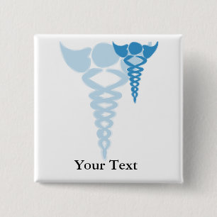 Badge Carré 5 Cm Cadeaux médicaux bleus