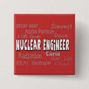 Badge Carré 5 Cm Cadeaux nucléaires terminologiques d'ingénieur