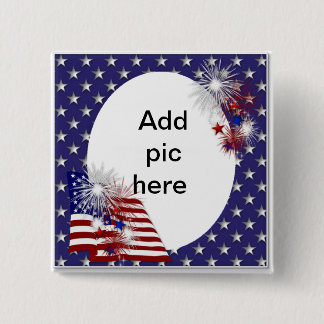 Badge Carré 5 Cm Cadre de photo de drapeau américain