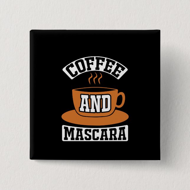 Badge Carré 5 Cm Café Art Café Et Mascara (Devant)