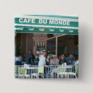 Badge Carré 5 Cm Café et Beignets de la Nouvelle-Orléans