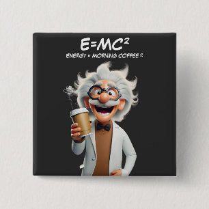 Badge Carré 5 Cm Café Mad Scientifique