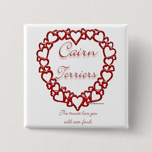Badge Carré 5 Cm Cairn Terrier Véritable Amour