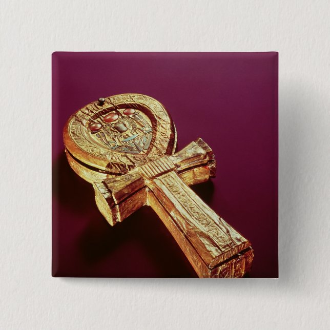 Badge Carré 5 Cm Caisse de miroir sous forme d'ankh 2 (Devant)