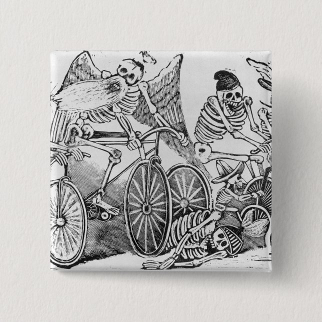 Badge Carré 5 Cm Calavera du 20ème siècle (Devant)
