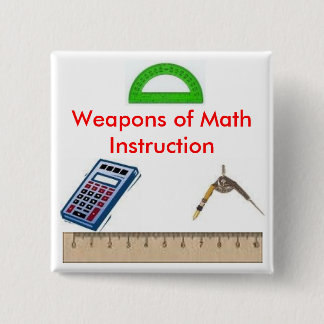 Badge Carré 5 Cm calculatrice, boussole, protractor1, règle, arme…