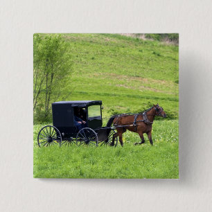Badge Carré 5 Cm Caleship Amish près de Berlin, Ohio.