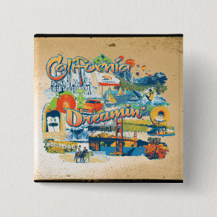 Badge Carré 5 Cm California Dreaming