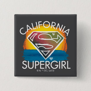 Badge Carré 5 Cm California Supergirl Sunset Graphic