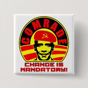 Badge Carré 5 Cm Camarade Obama Button