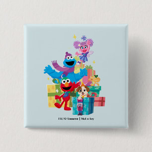 Badge Carré 5 Cm Camarades et cadeaux de Sesame Street