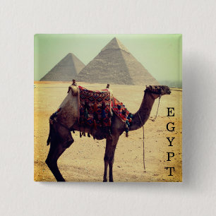 Badge Carré 5 Cm camel egypt pyramids