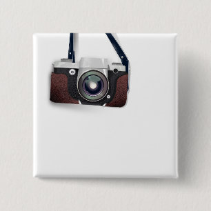 Badge Carré 5 Cm Caméra Vintage vintage