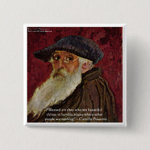 Badge Carré 5 Cm Camille Pissarro Citations Beauté Cadeaux & Cartes
