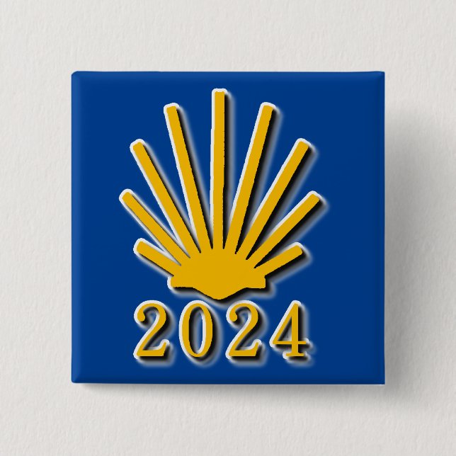 Badge Carré 5 Cm Camino de Santiago 2024 (Devant)