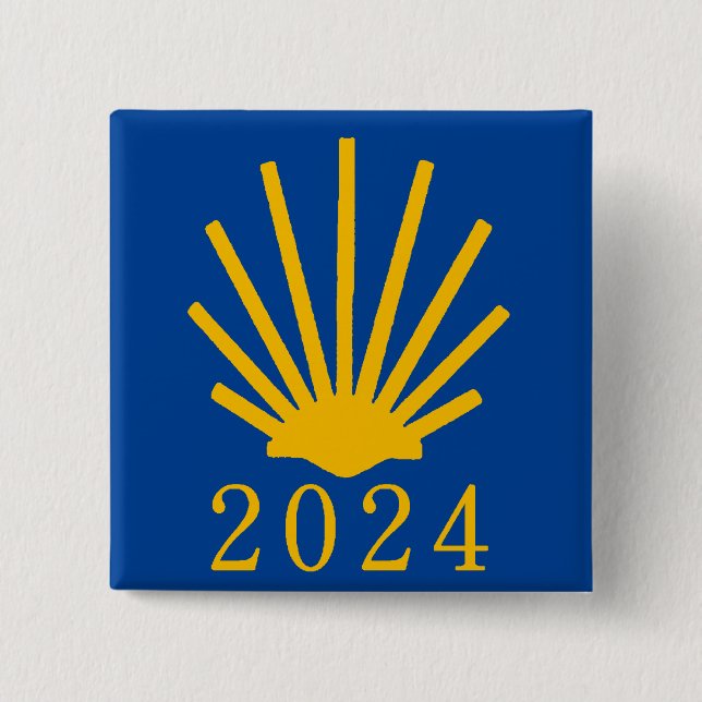 Badge Carré 5 Cm Camino de Santiago 2024 (Devant)