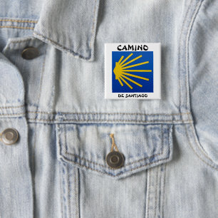 Badge Carré 5 Cm Camino de Santiago Le chemin de saint Jacques 0011