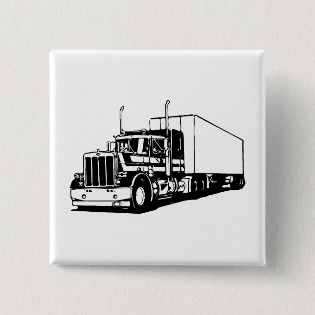 Badge Carré 5 Cm Camion et fourgonnette sèche (Devant)