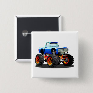Badge Carré 5 Cm Camion monstre de dessin animé