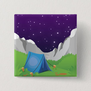 Badge Carré 5 Cm Camping