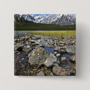 Badge Carré 5 Cm Canada, Alberta, Rocheuses, Banff National
