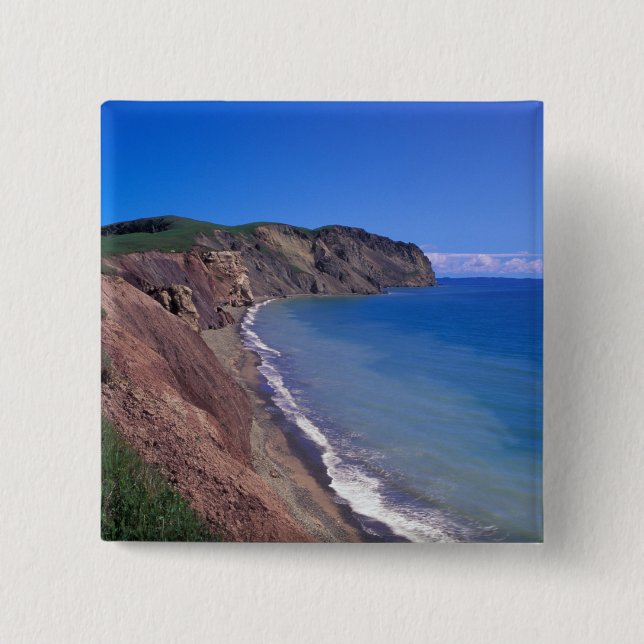 Badge Carré 5 Cm Canada, Québec, Îles de la Madeleine, Cap Alright  (Devant)