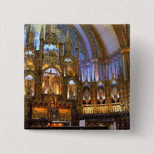 Badge Carré 5 Cm Canada, Québec, Montréal. Intérieur de Notre