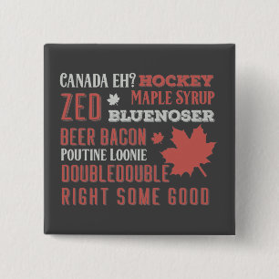 Badge Carré 5 Cm Canada Slang Subway Art   