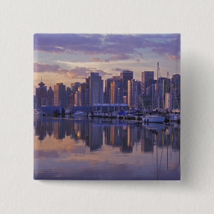 Badge Carré 5 Cm Canada, Vancouver (Colombie-Britannique).Vancouver