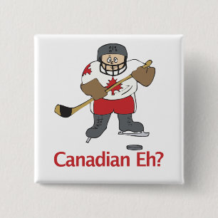 Badge Carré 5 Cm Canadien hein ?