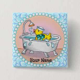 Badge Carré 5 Cm Canard en caoutchouc de bain 