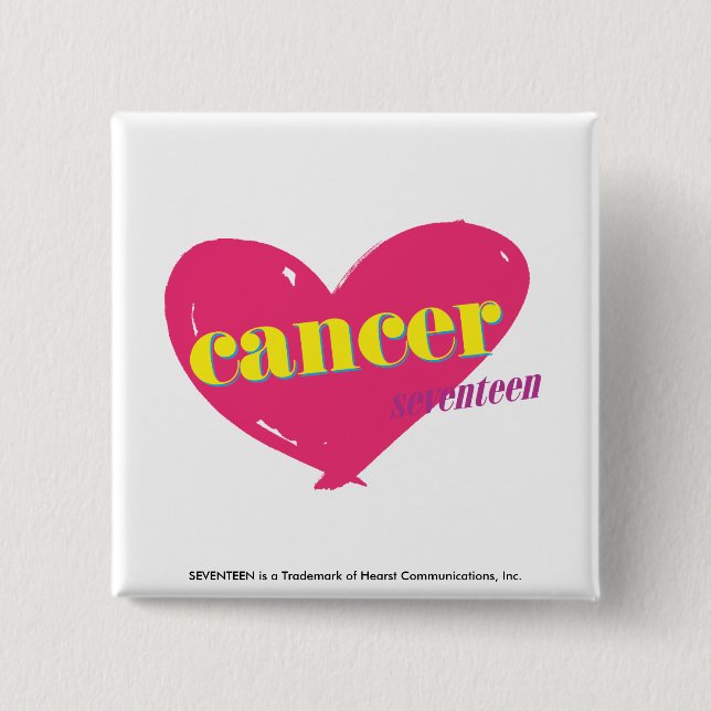 Badge Carré 5 Cm Cancer (Devant)
