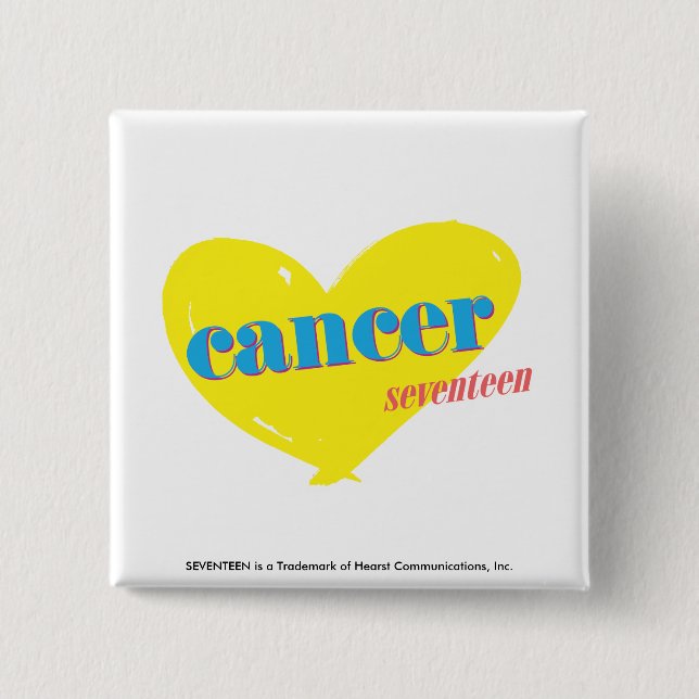 Badge Carré 5 Cm Cancer 3 (Devant)