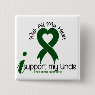 Badge Carré 5 Cm CANCER de FOIE je soutiens mon oncle