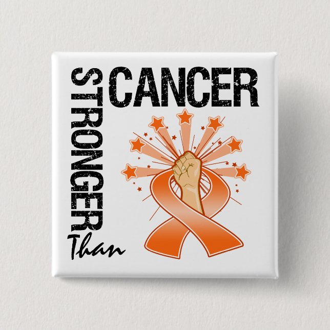 Badge Carré 5 Cm Cancer de la leucémie - Plus fort que le cancer (Devant)