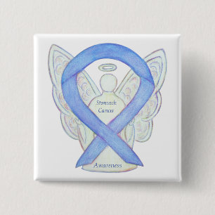 Badge Carré 5 Cm Cancer de l'estomac Sensibilisation à l'angle Ruba
