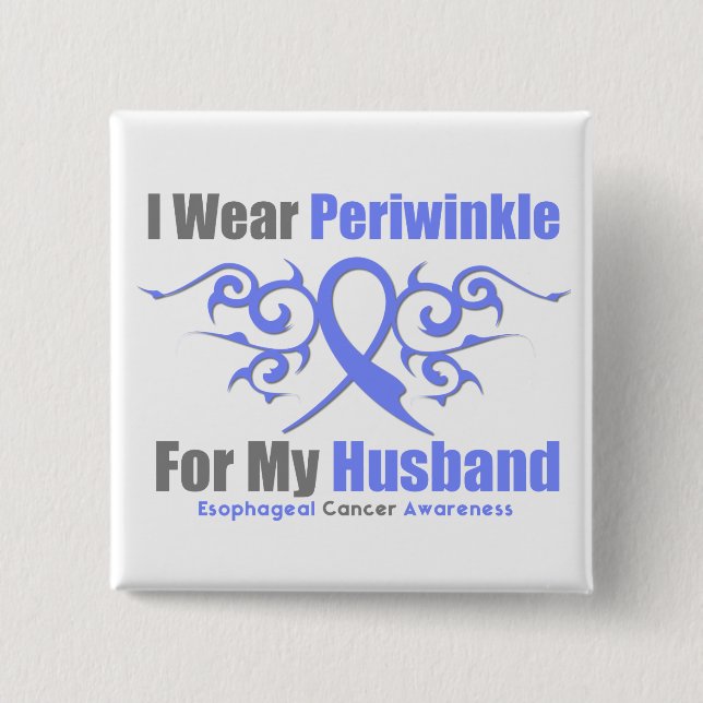 Badge Carré 5 Cm Cancer de l'oesophage Périwinkle Ribbon Mari (Devant)